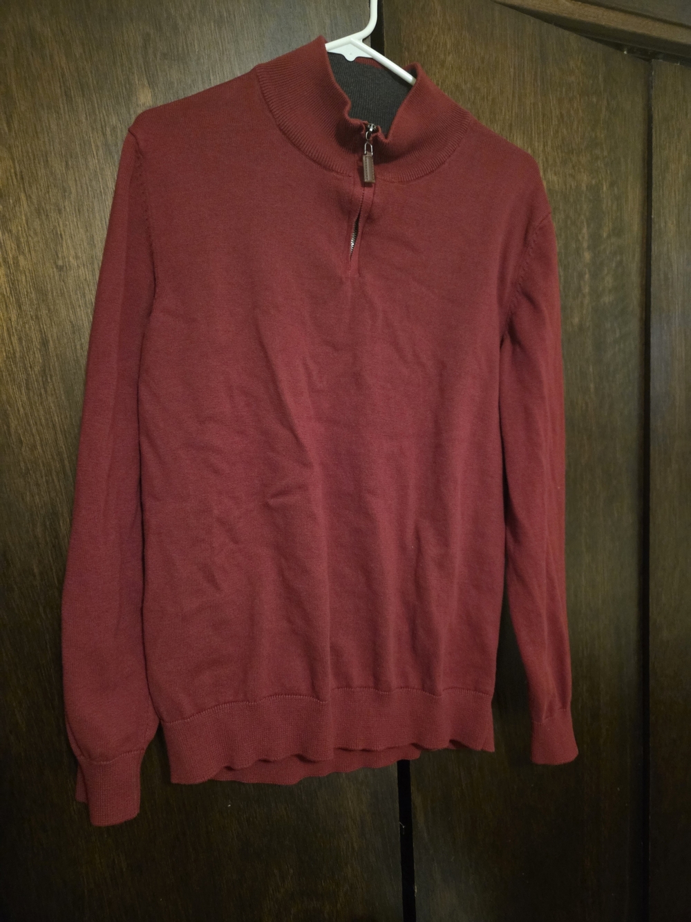 Men's Half-Zip Sweater Pullover - Wine Red